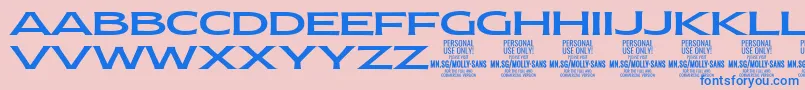 MollySansXE Me PERSONAL Font – Blue Fonts on Pink Background