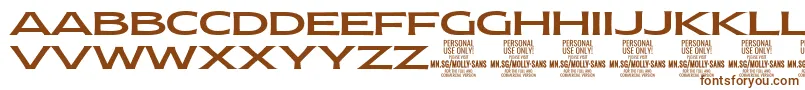 Więcej informacji o czcionce MollySansXE Me PERSONAL Czcionka MollySansXE Me PERSONAL – brązowe czcionki na białym tle