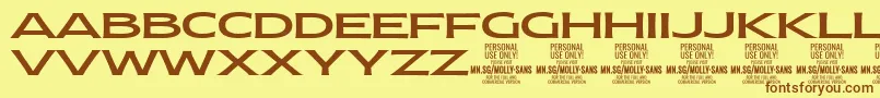 MollySansXE Me PERSONAL Font – Brown Fonts on Yellow Background