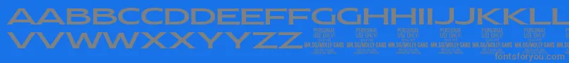 MollySansXE Me PERSONAL Font – Gray Fonts on Blue Background