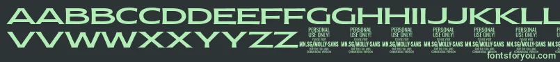 MollySansXE Me PERSONAL Font – Green Fonts on Black Background