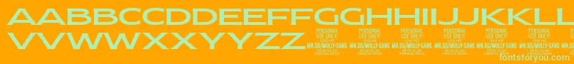 MollySansXE Me PERSONAL Font – Green Fonts on Orange Background