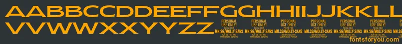 MollySansXE Me PERSONAL Font – Orange Fonts on Black Background