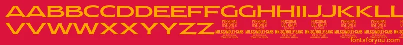 MollySansXE Me PERSONAL Font – Orange Fonts on Red Background