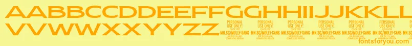 MollySansXE Me PERSONAL Font – Orange Fonts on Yellow Background
