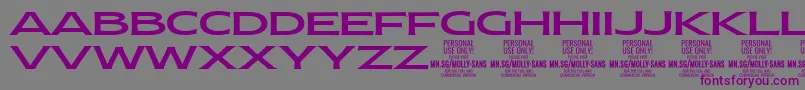 MollySansXE Me PERSONAL Font – Purple Fonts on Gray Background