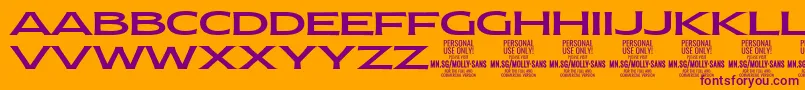 MollySansXE Me PERSONAL Font – Purple Fonts on Orange Background