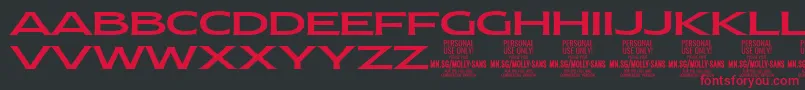 MollySansXE Me PERSONAL Font – Red Fonts on Black Background