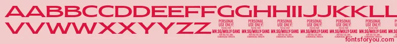 MollySansXE Me PERSONAL Font – Red Fonts on Pink Background
