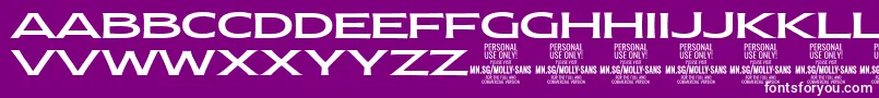 Police MollySansXE Me PERSONAL – polices blanches sur fond violet