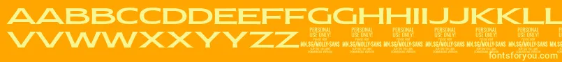 MollySansXE Me PERSONAL Font – Yellow Fonts on Orange Background