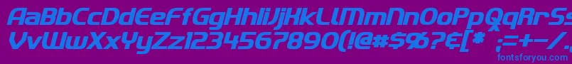 ImakiBoldItalic Font – Blue Fonts on Purple Background