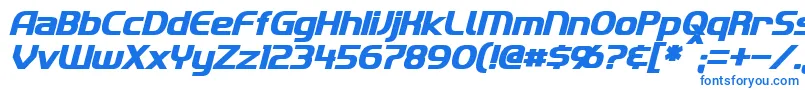 フォントImakiBoldItalic – 白い背景に青い文字