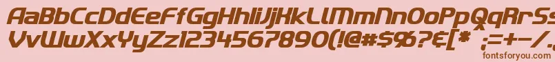 ImakiBoldItalic Font – Brown Fonts on Pink Background