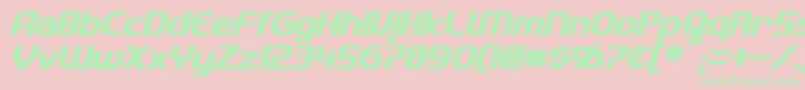 ImakiBoldItalic Font – Green Fonts on Pink Background