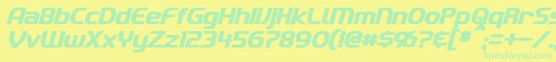 ImakiBoldItalic Font – Green Fonts on Yellow Background