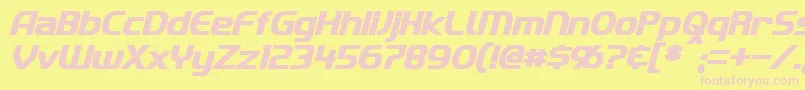 ImakiBoldItalic Font – Pink Fonts on Yellow Background