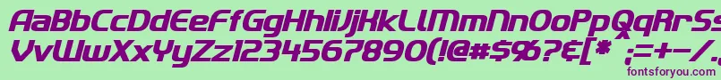 ImakiBoldItalic Font – Purple Fonts on Green Background