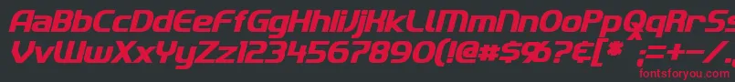 ImakiBoldItalic Font – Red Fonts on Black Background