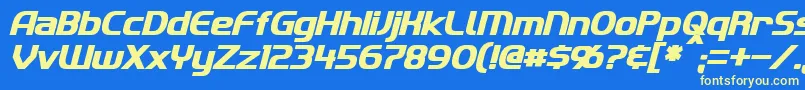 ImakiBoldItalic Font – Yellow Fonts on Blue Background