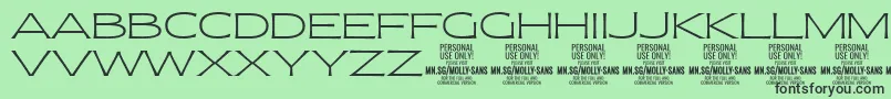 MollySansXE Th PERSONAL Font – Black Fonts on Green Background