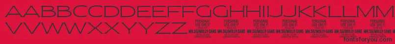 MollySansXE Th PERSONAL Font – Black Fonts on Red Background