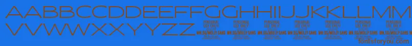 MollySansXE Th PERSONAL Font – Brown Fonts on Blue Background