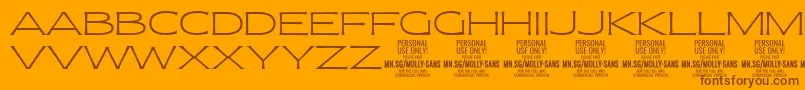 MollySansXE Th PERSONAL Font – Brown Fonts on Orange Background