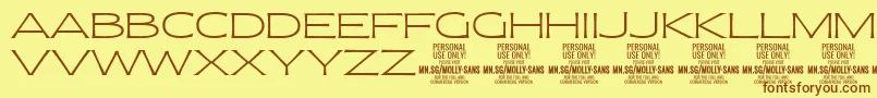 MollySansXE Th PERSONAL Font – Brown Fonts on Yellow Background