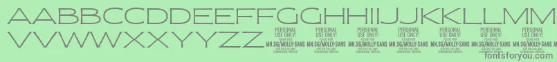 MollySansXE Th PERSONAL Font – Gray Fonts on Green Background