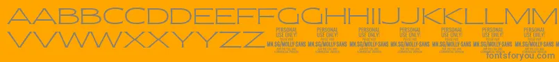 MollySansXE Th PERSONAL Font – Gray Fonts on Orange Background