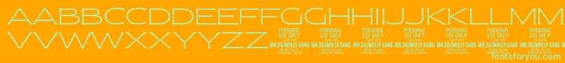 MollySansXE Th PERSONAL Font – Green Fonts on Orange Background