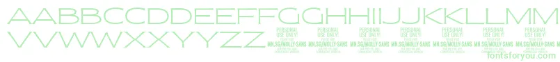 MollySansXE Th PERSONAL Font – Green Fonts on White Background