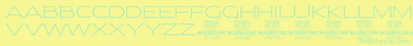 fuente MollySansXE Th PERSONAL – Fuentes Verdes Sobre Fondo Amarillo