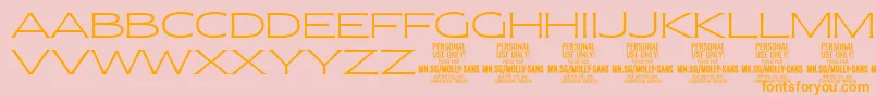 MollySansXE Th PERSONAL Font – Orange Fonts on Pink Background