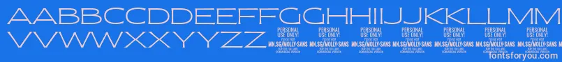 MollySansXE Th PERSONAL Font – Pink Fonts on Blue Background
