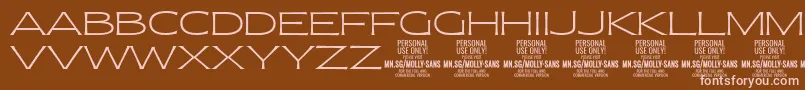 MollySansXE Th PERSONAL Font – Pink Fonts on Brown Background