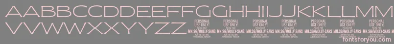 MollySansXE Th PERSONAL Font – Pink Fonts on Gray Background