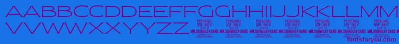 MollySansXE Th PERSONAL Font – Purple Fonts on Blue Background