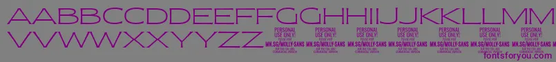 MollySansXE Th PERSONAL Font – Purple Fonts on Gray Background