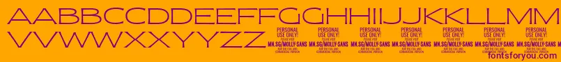 MollySansXE Th PERSONAL Font – Purple Fonts on Orange Background