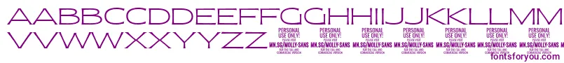 MollySansXE Th PERSONAL Font – Purple Fonts on White Background