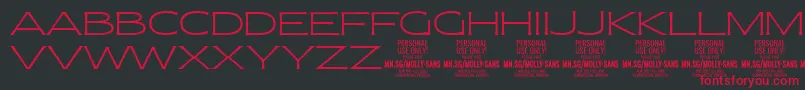 MollySansXE Th PERSONAL Font – Red Fonts on Black Background