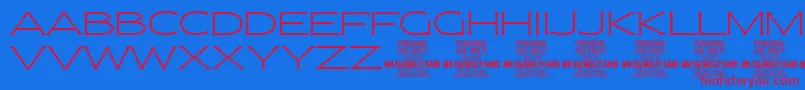 MollySansXE Th PERSONAL Font – Red Fonts on Blue Background