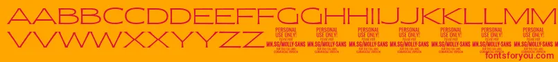 MollySansXE Th PERSONAL Font – Red Fonts on Orange Background