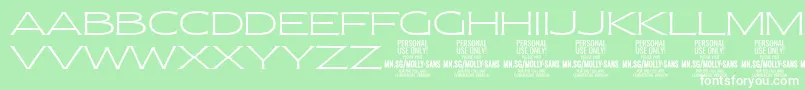 MollySansXE Th PERSONAL Font – White Fonts on Green Background