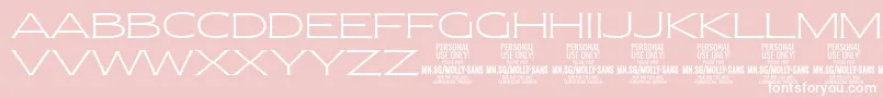 フォントMollySansXE Th PERSONAL – ピンクの背景に白い文字