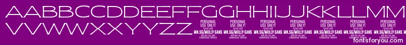 MollySansXE Th PERSONAL Font – White Fonts on Purple Background