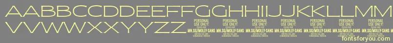 MollySansXE Th PERSONAL Font – Yellow Fonts on Gray Background