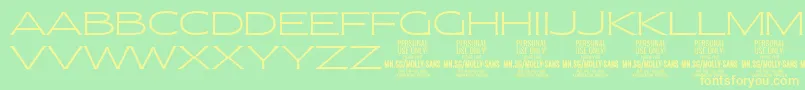 MollySansXE Th PERSONAL Font – Yellow Fonts on Green Background